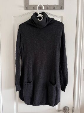 BDG Dark Grey Cowl Neck Pocket Sweater